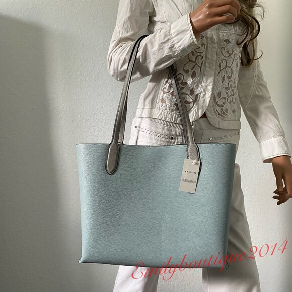 NWT Coach Retail C0692 Willow Pebble Leather Tote In Colorblock Shoulder Bag - Picture 5 of 11